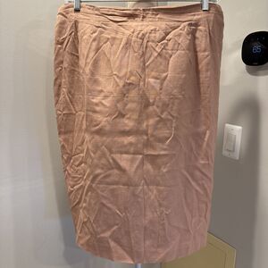 Vintage Maggie McNaughton Skirt Peach Linen Blend Lined Size 20w USA Made